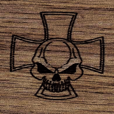 Gunstock Engraving Skull Cross